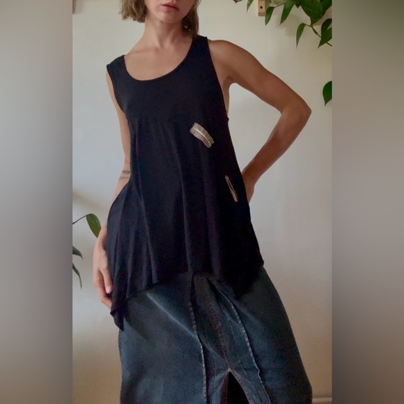 Caty Lesca Paris Avant-Garde Black Tank – Size 3 (Fits S–L) - Picture 1 of 4